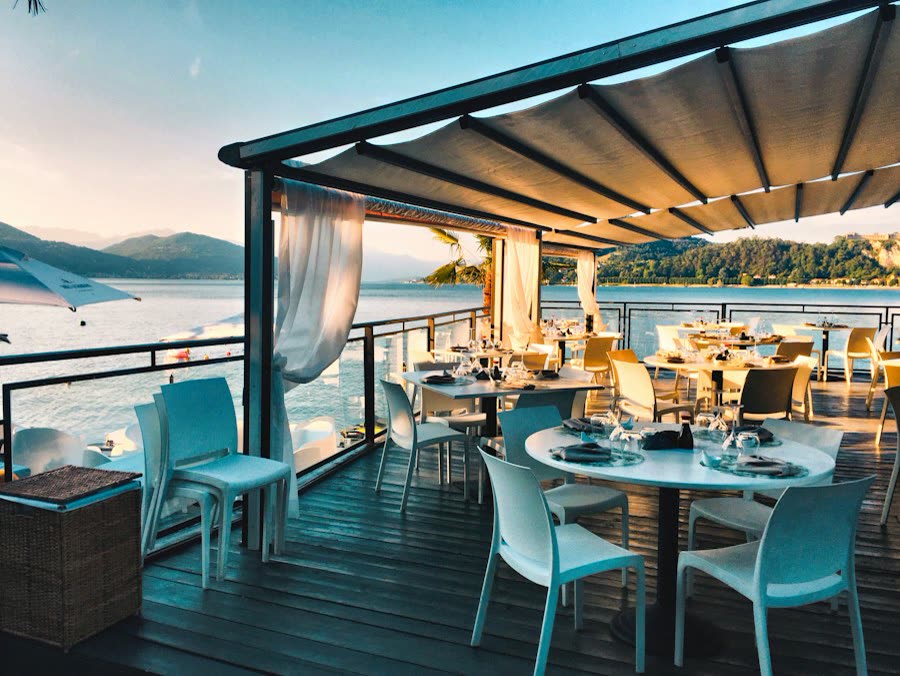 Restaurant bar with warm ambient lighting